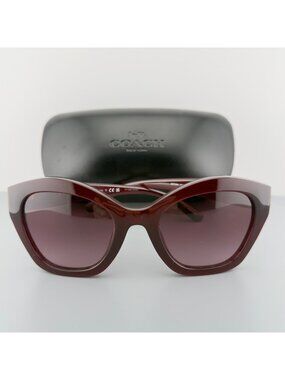 Coach HC8421U Sunglasses Milky Burgundy 54 22 140 3N Rose Gradient Lenses READ
